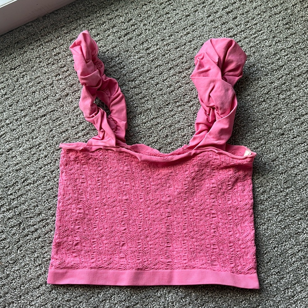 By Anthropologie Smocked Crop Tank